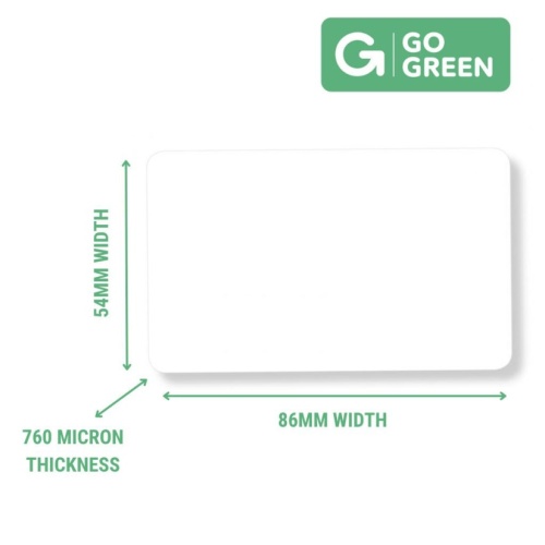 Pack of 100 Go Green 4K Blank White Cards (85% Recycled Plastic)