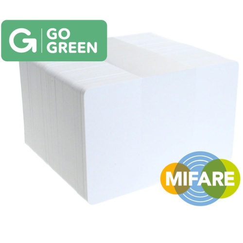 Pack of 100 Go Green Genuine NXP MIFARE 1k EV1 Blank White Cards (85% Recycled Plastic)